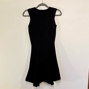 Ronny Kobo Black Chevron Ribbed Bandage Fit & Flare Dress size small